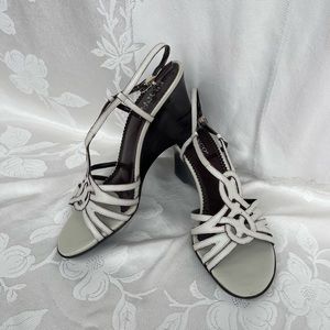 Franco Sarto leather wedge sandals size 7